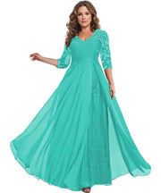 European station cross-border amazon dress chiffon patchwork lace cut out long dress bridesmaid evening dress women's evening dress