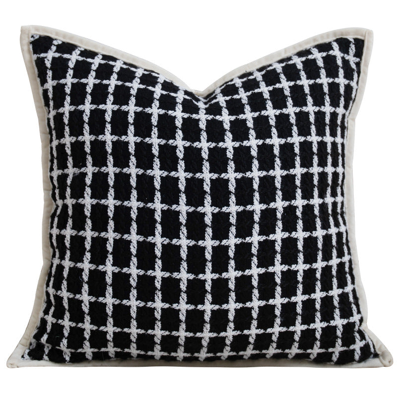 Abstract Face Lumbar Cushion Cover – Red Decorative Pillow for Sofa & Bed