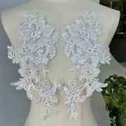 Sequined Lace 3D Flower Applique - Wedding Dress & Cheongsam Embroidery Decoration (D51)