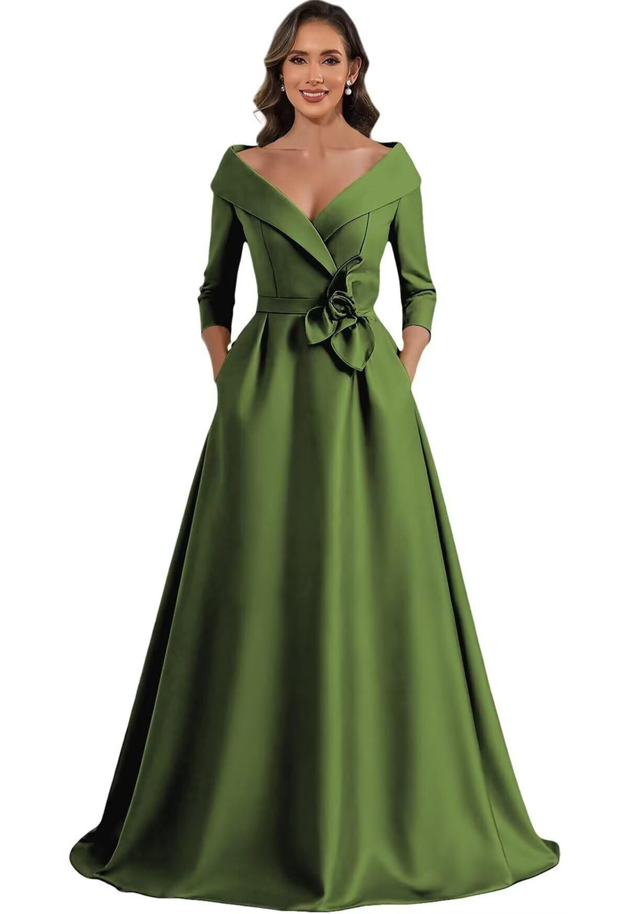 European and american style plus size evening gown - floor length dress for weddings, mother of the bride, annual meetings, and performances - flattering and figure-forgiving for curvy women
