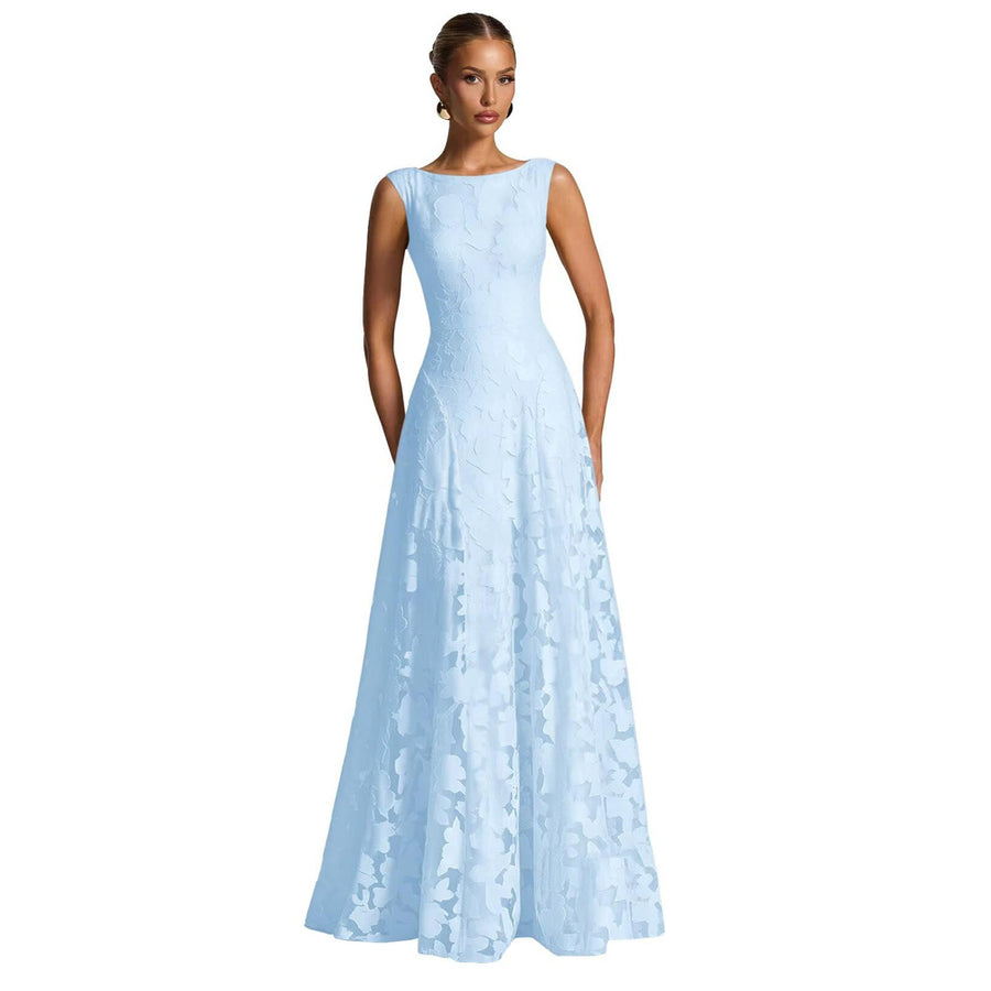 Cross-border hot-selling fashion style plus size dress dress socialite style plus size evening dress bridesmaid engagement host dress