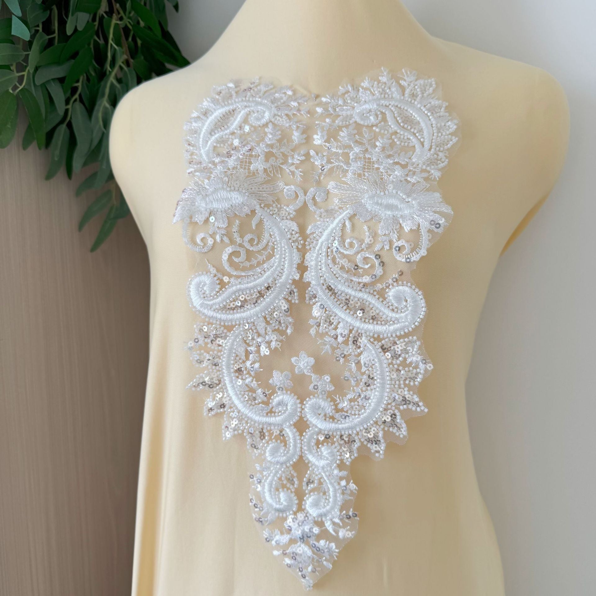 White beaded wedding dress runway fashion collar decoration clothing diy accessories zh442