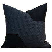 Gradient Shearling Cushion Cover - Geometric Lines in Modern Luxury Style