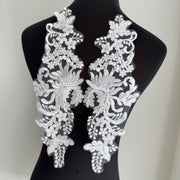 White Heavy Industry Bead Eugen Yarn Lace Flower - Wedding Dress, Dance Dress & Accessories (D105)