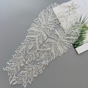 High-End Embroidered Lace Trim Appliqué - Embroidered Floral Lace Patch for Wedding Dresses & Apparel (ZH445)