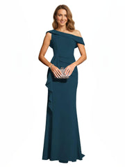 Cross-border amazon bestseller: long one-shoulder mermaid evening gown - perfect for bridesmaids, weddings, and socialite gatherings