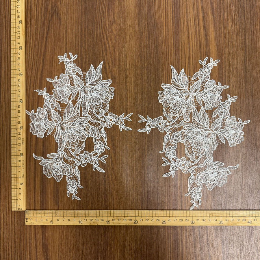 Fish Silk Thread Light & Thin Lace Embroidery Pair - DIY Hollow Clothing Handmade Decal (R4)