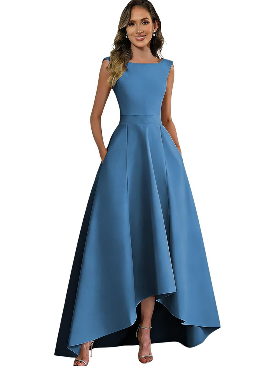 Cross-border best-selling sleeveless evening dress for women, short in front and long in back, bridesmaid, sister group, bestie dress, dinner red carpet dress a dress