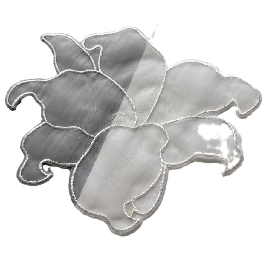 White Embroidered Gauze Sticker - DIY Wedding Dress & Clothing Handmade Designer Accessory (R129)