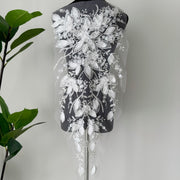 Zh510 three-dimensional handmade petals embroider leaves wedding dress veil diy curtains clothing fabric lace lace