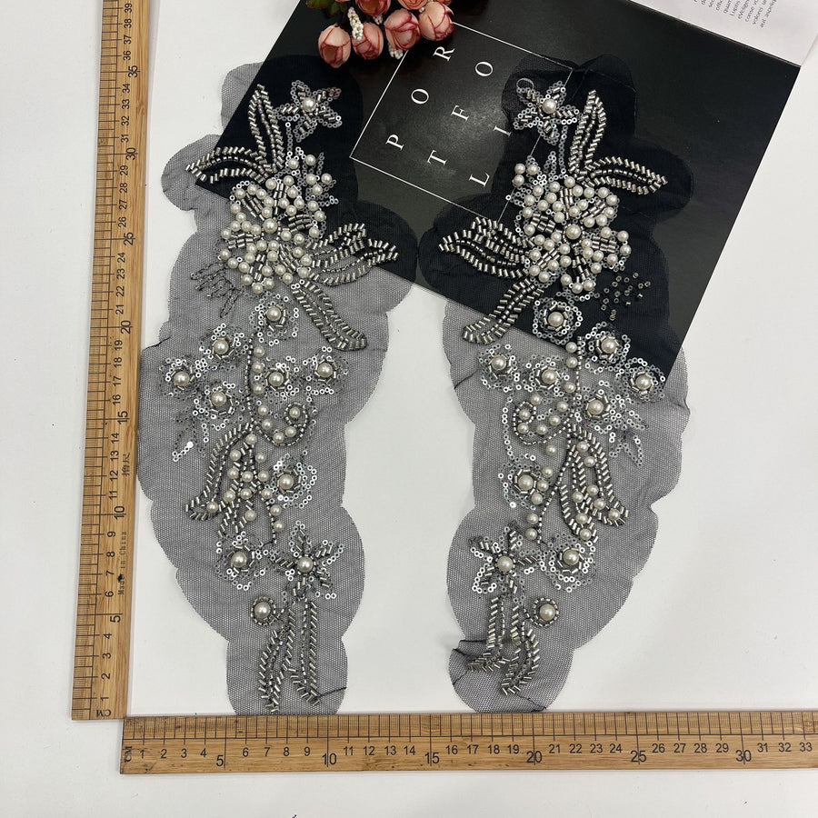 Heavy industry DIY sequined beads embroidery lace three-dimensional flower wedding dress dress head jewelry luggage decoration patch flower