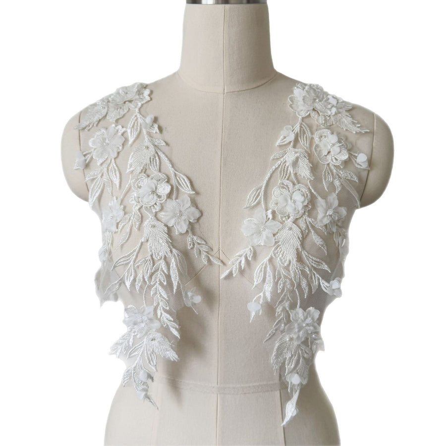 Handmade Beads 3D Lace Flower - DIY Fashion Show Clothing Accessories & Dress Embellishment (ZH309)