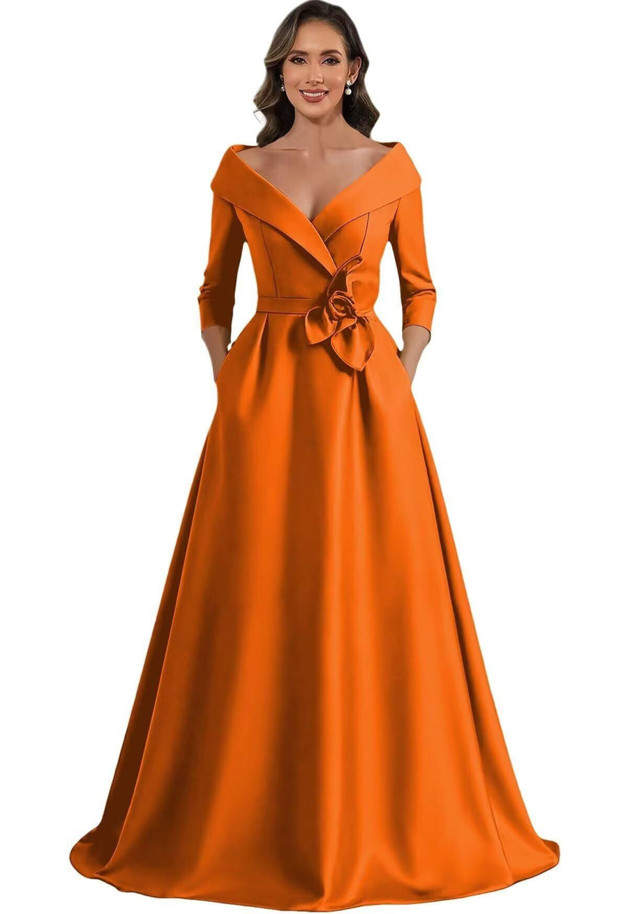 European and american style plus size evening gown - floor length dress for weddings, mother of the bride, annual meetings, and performances - flattering and figure-forgiving for curvy women