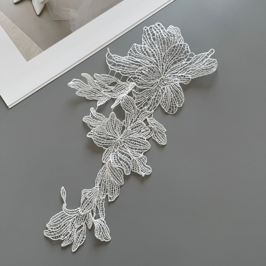 R296 water-soluble fish silk thread lace embroidery bead sequin collar DIY wedding dress decoration accessories