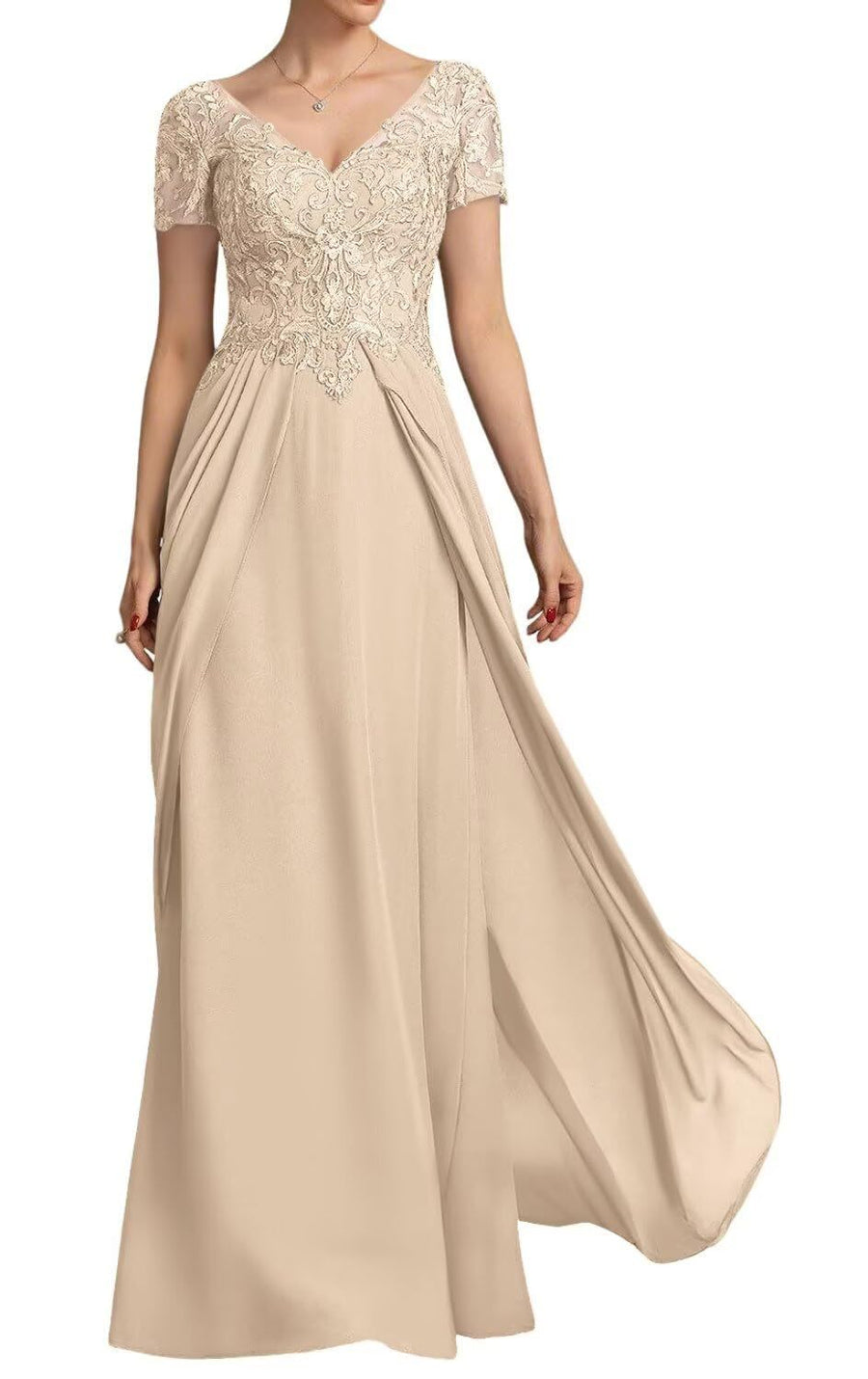 Chiffon long evening gown mother prom dress long skirt bridesmaid dress annual meeting host banquet dress performance dress plus size