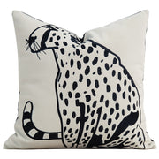 Gradient Shearling Cushion Cover - Geometric Lines in Modern Luxury Style
