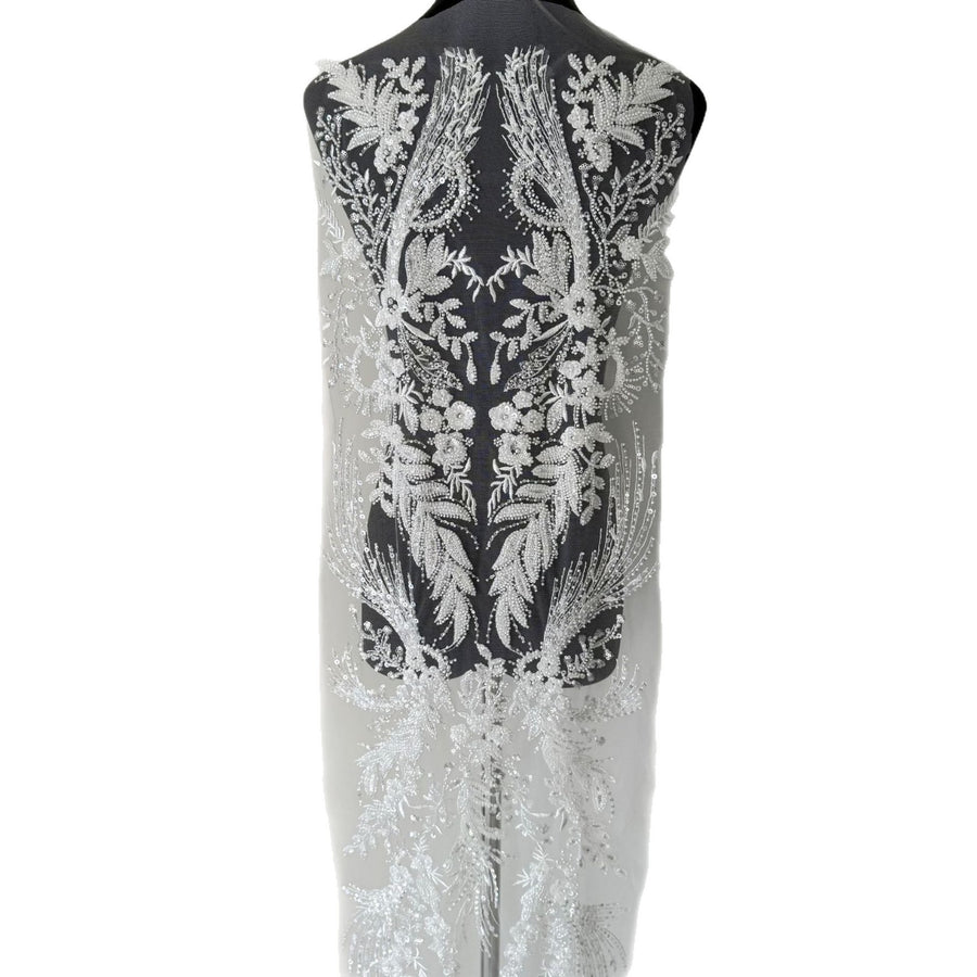 Rhinestone Sequin Lace Flower Appliqué - DIY Wedding Dress, Evening Gown & Formal Wear Embellishment (ZH426)