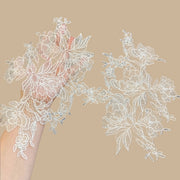 Fish Silk Thread Light & Thin Lace Embroidery Pair - DIY Hollow Clothing Handmade Decal (R4)