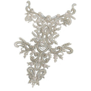 Heavy-duty embroider beaded glass bead collar flower diy wedding dress performance clothing collar diy flower piece collar zh325