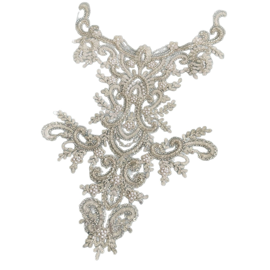 Heavy-duty embroider beaded glass bead collar flower diy wedding dress performance clothing collar diy flower piece collar zh325