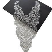 Beaded 3D Corsage & Luxury Collar Flower Lace Appliqué – DIY Clothing Patch & Bridal Accessory (ZH202)