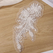 Luxury 3D bead sequined lace flower patch for wedding dress and children's clothing applique