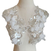 Handmade Rhinestone Sequin Lace Flower Appliqué - DIY Bridal, Evening Gown & Wedding Dress Embellishment (ZH424)