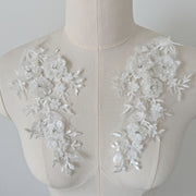 Hand-Sewn Bead Lace Flower Sticker - DIY Clothing Accessories & Dress Decorative Flower Beads (ZH310)