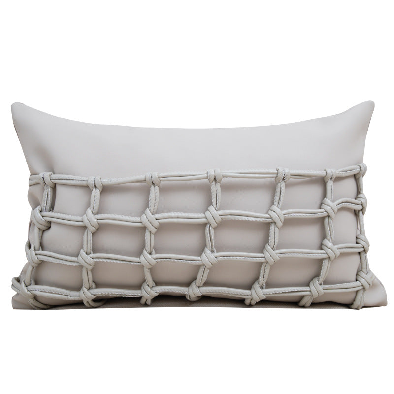 Cream Beige Handwoven Cushion Cover – Soft Luxury Pillow for Sofa & Bed
