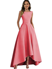 Cross-border best-selling sleeveless evening dress for women, short in front and long in back, bridesmaid, sister group, bestie dress, dinner red carpet dress a dress