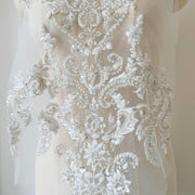 White Large Chest Back Beaded Jewelry Clothing Decoration - Embroidery Wedding Dress Designer Accessories (ZH422)