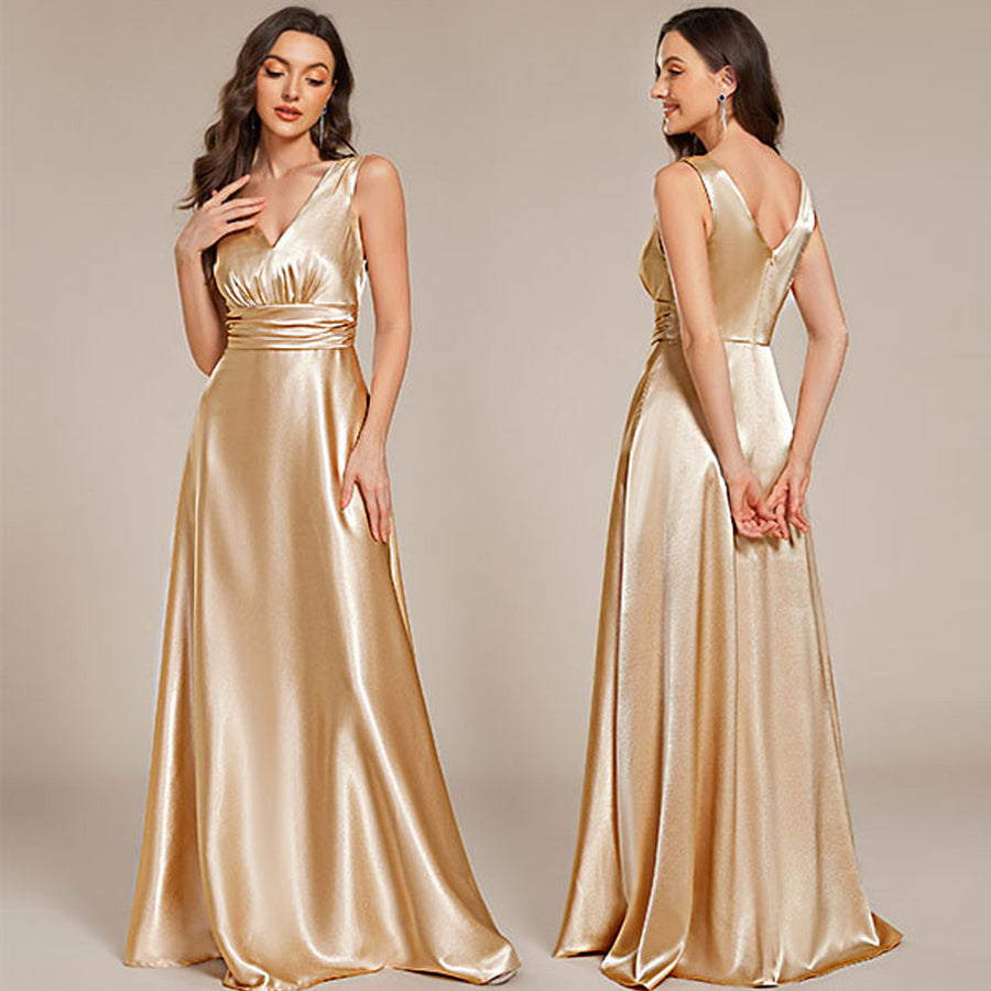 Amazon wedding bridesmaid sleeveless long evening dress annual meeting dinner prom dress slimming look long skirt dress for women