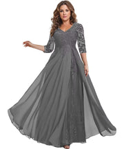 European station cross-border amazon dress chiffon patchwork lace cut out long dress bridesmaid evening dress women's evening dress