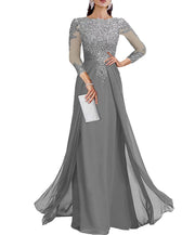 Cross-border lace patchwork long evening dress women's three-quarter sleeve banquet host bridesmaid dress new arrival elegant slimming evening gown