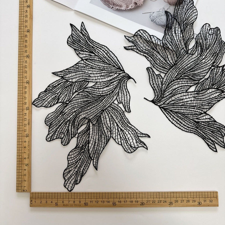 Black Butterfly Fish Silk Embroidery Lace Patch - DIY Clothing & Handmade Accessories Sticker (R70)