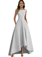 Cross-border best-selling sleeveless evening dress for women, short in front and long in back, bridesmaid, sister group, bestie dress, dinner red carpet dress a dress