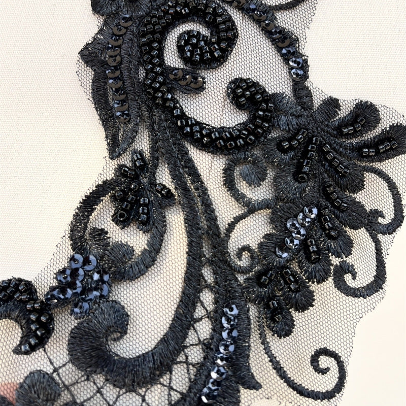 D1 three-dimensional beading on flowers heavy industry lace flowers embroidered lace accessories clothing decoration embroider fabric flowers