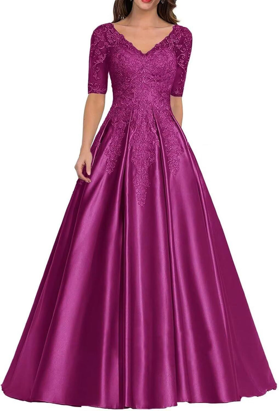 European and american style plus size evening gown - women's satin floor-length dress - perfect for weddings, bridesmaids, annual galas, and performances - flattering and figure-forgiving