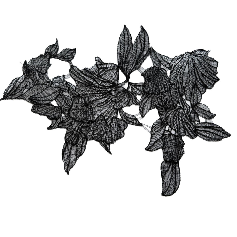 Black fish silk thread lace wedding dress children's clothing performance clothes DIY accessories R100 black