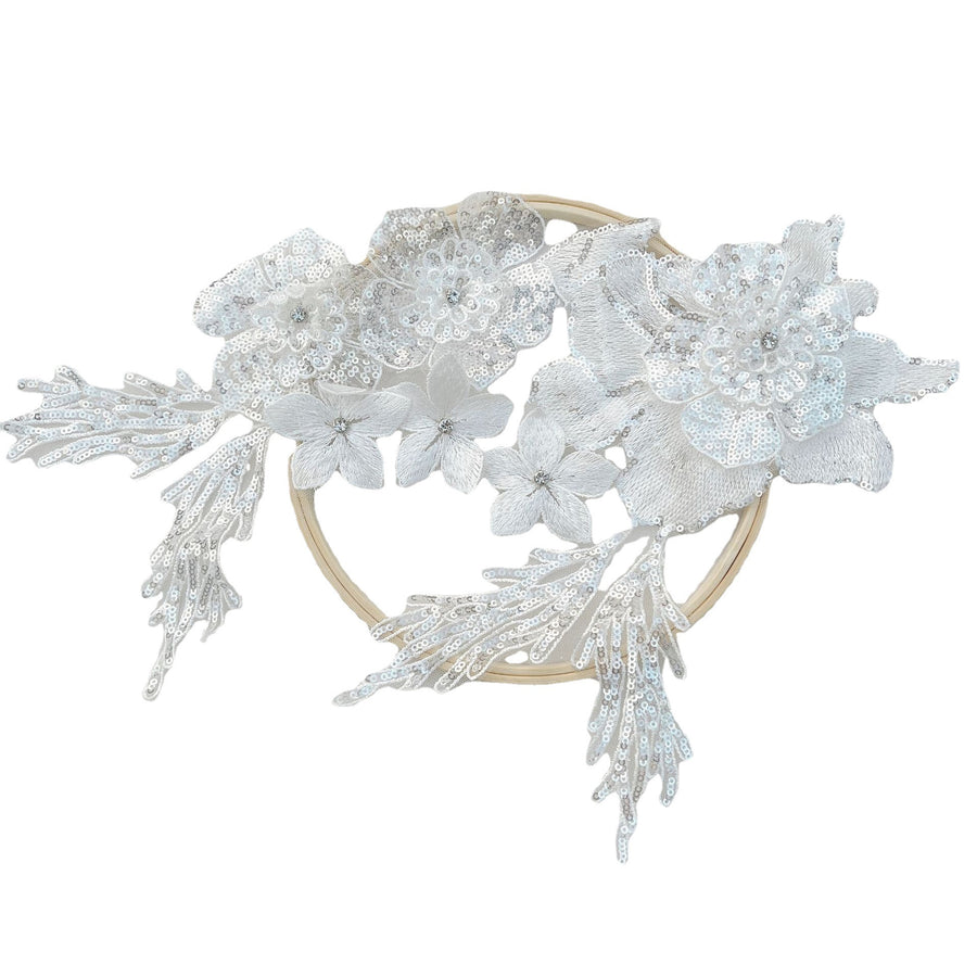 Handmade three-dimensional small flower clothes decorative nails drilling clothing design wedding accessories fabric accessories DIY clothes collar flower