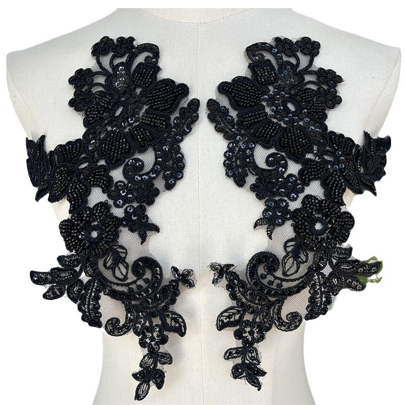 Sequined Lace 3D Flower Applique - Wedding Dress & Cheongsam Embroidery Decoration (D51)