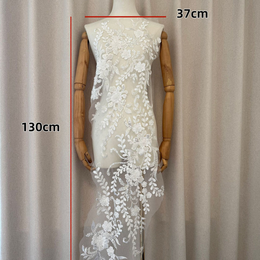 Zh471 new large embroidery bead embroidery sequin sequin wedding dress children's clothing embroidered fabric computer embroidery