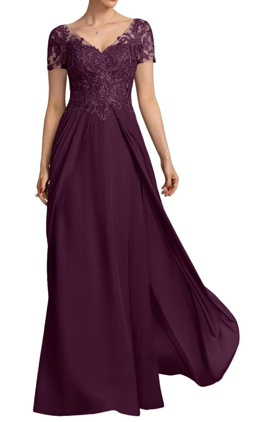 Chiffon long evening gown mother prom dress long skirt bridesmaid dress annual meeting host banquet dress performance dress plus size