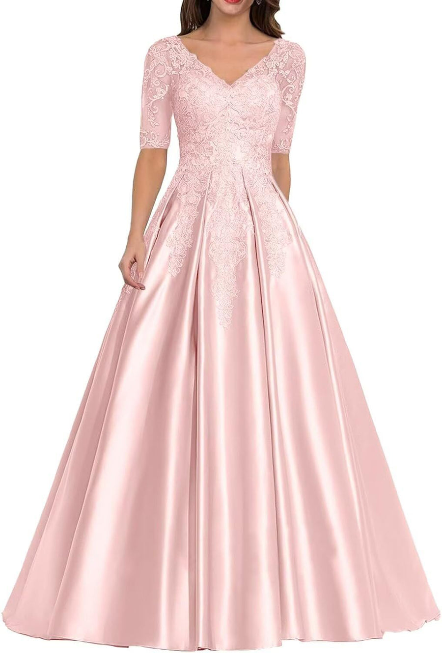 European and american style plus size evening gown - women's satin floor-length dress - perfect for weddings, bridesmaids, annual galas, and performances - flattering and figure-forgiving