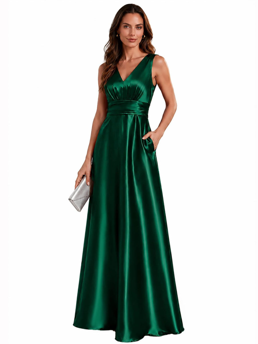 Amazon wedding bridesmaid sleeveless long evening dress annual meeting dinner prom dress slimming look long skirt dress for women