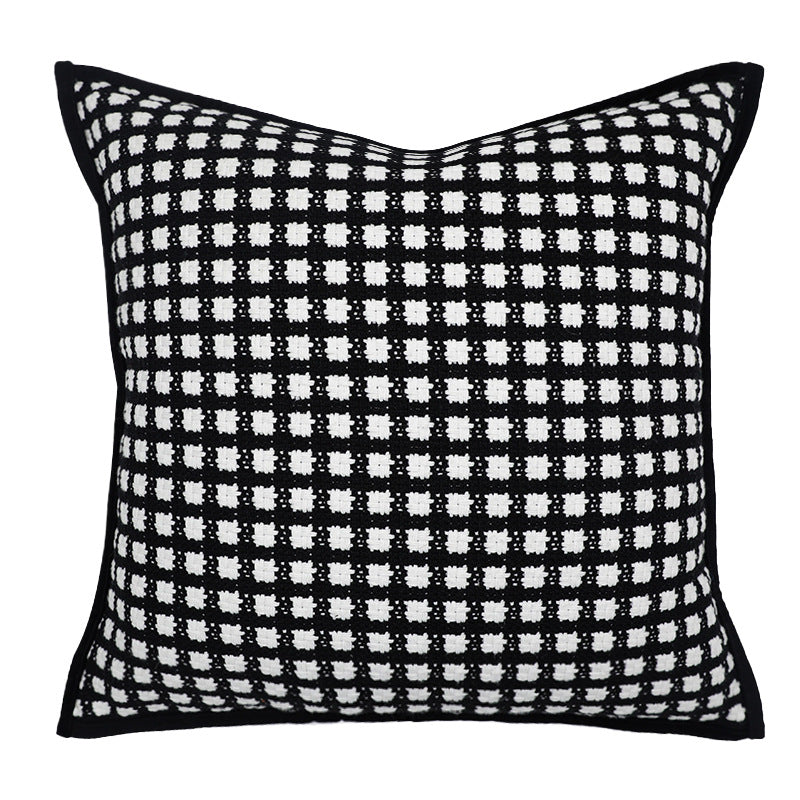 Abstract Face Lumbar Cushion Cover – Red Decorative Pillow for Sofa & Bed