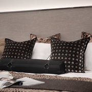 Black & Coffee Cut Velvet Cushion Cover - Modern Luxury Style