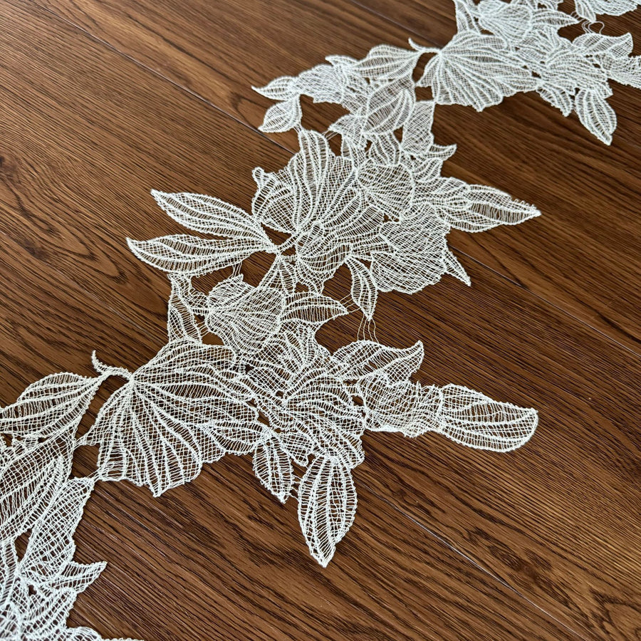 New product fresh leaves hollowed out fish silk thread lace, veil wedding dress lace handmade diyR99