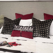 Black & Gold Cut Velvet Cushion Cover - Modern Luxury Style
