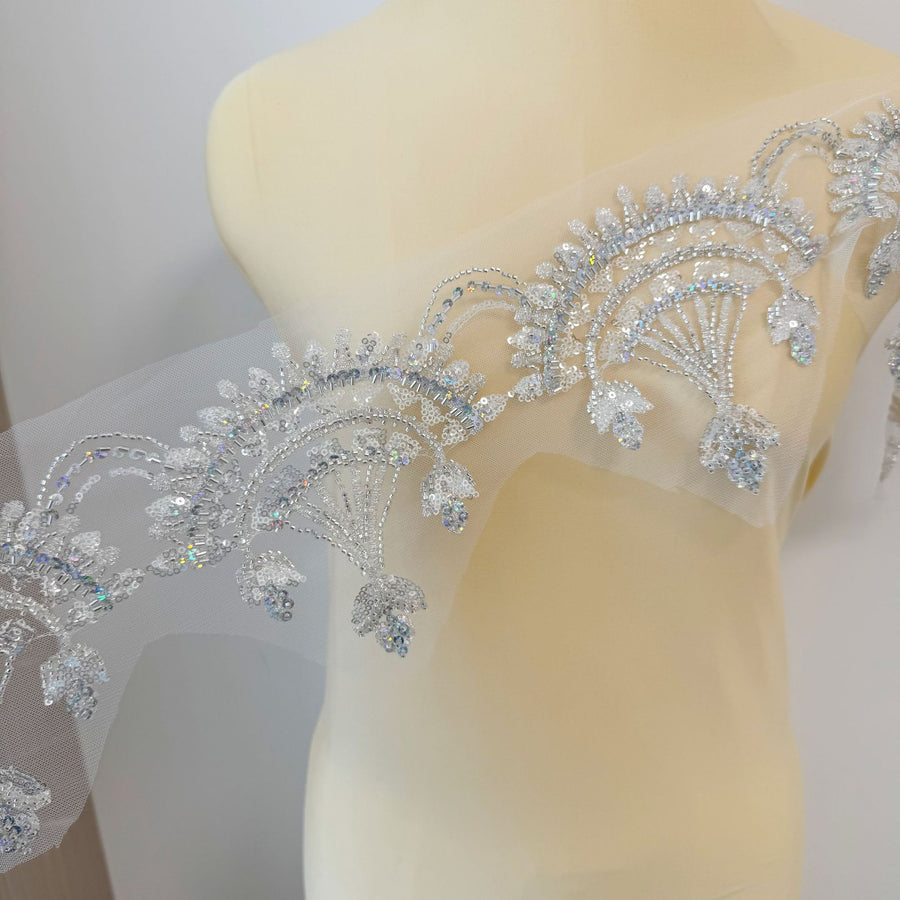 Heavy Handmade Beaded Clothing Decoration Apparel Trims - DIY Fashion & Formal Wear Embellishment (ZH464)